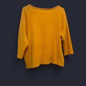 Karen Scott Yellow 3/4 Sleeve Boxy Blouse